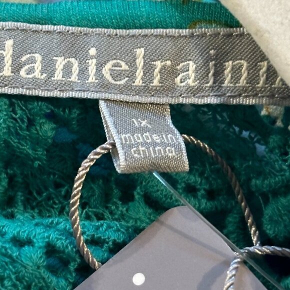 Daniel Rainn Sleeveless Fantine‎ Crochet lace green floral cutout tunic,   NWT - Picture 5 of 11
